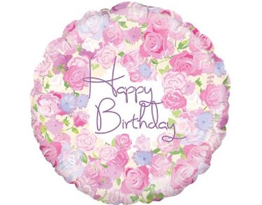 18IN VINTAGE FLORAL BIRTHDAY FOIL