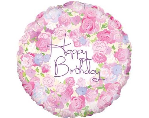 18IN VINTAGE FLORAL BIRTHDAY FOIL