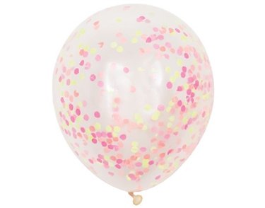 (6) 12IN NEON CONFETTI BALLOONS