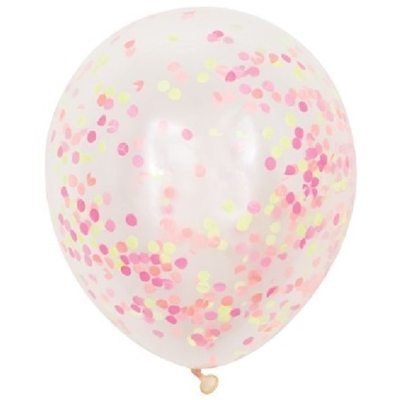 (6) 12IN NEON CONFETTI BALLOONS