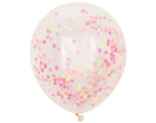 (6) 12IN NEON CONFETTI BALLOONS