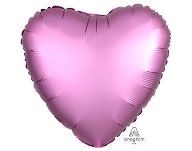 SATIN LUXE FLAMINGO HEART 18IN FOIL