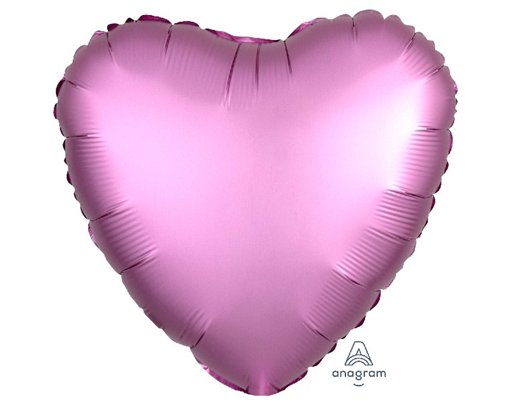 SATIN LUXE FLAMINGO HEART 18IN FOIL