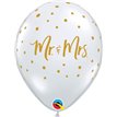 (25) 11in MR. & MRS. DOTS DIAMOND CLEAR QUALATEX