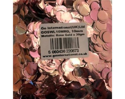30GM 10MM ROSE GOLD METALLIC CONFETTI