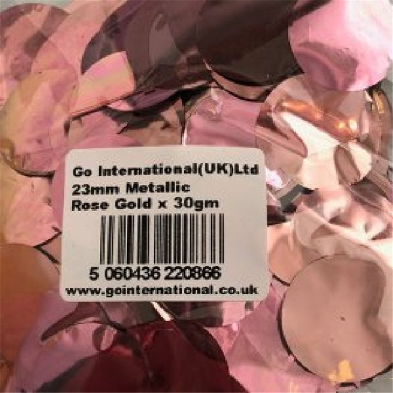 30GM 23MM ROSE GOLD METALLIC CONFETTI
