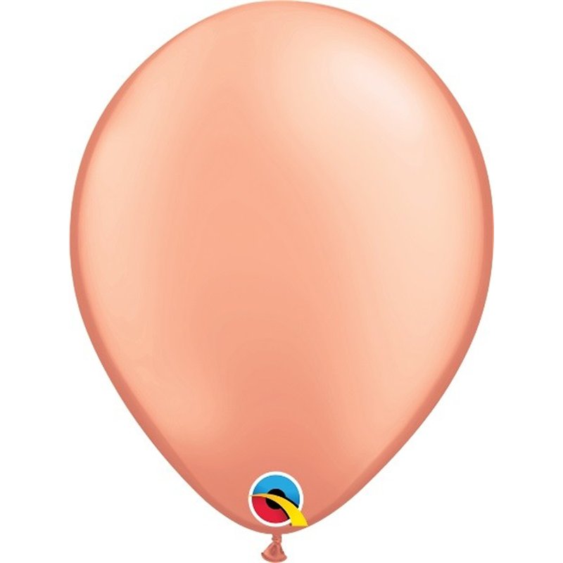 100PK 11in METALLIC ROSE GOLD QUALATEX