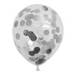 (6) 12IN SILVER CONFETTI BALLOONS
