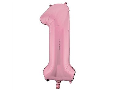 34IN LOVELY PINK NUMBER 1 FOIL BALLOON