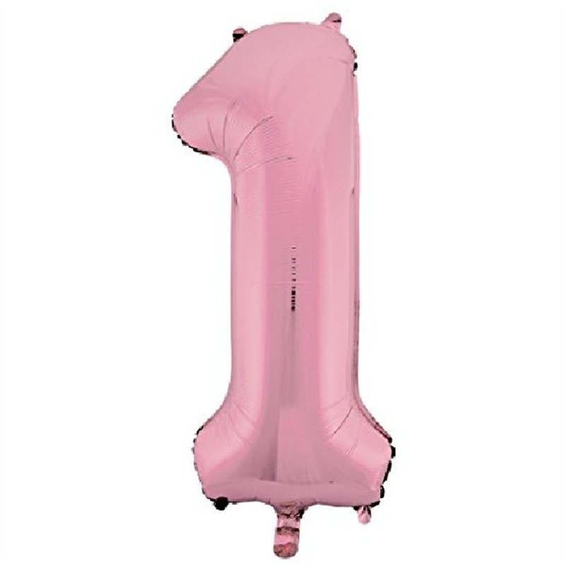 34IN LOVELY PINK NUMBER 1 FOIL BALLOON
