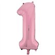 34IN LOVELY PINK NUMBER 1 FOIL BALLOON