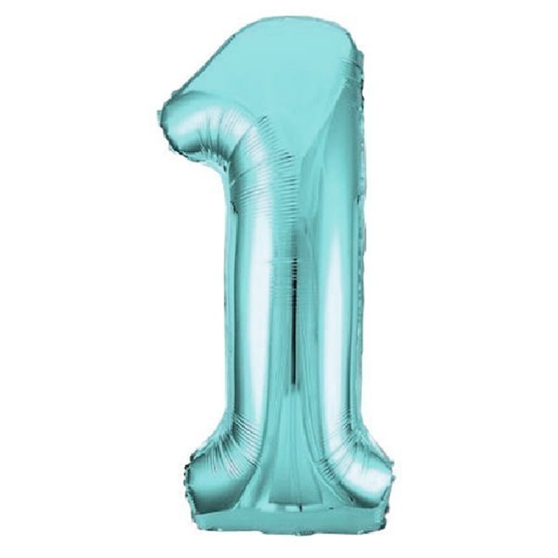 34IN POWDER BLUE NUMBER 1 FOIL BALLOON