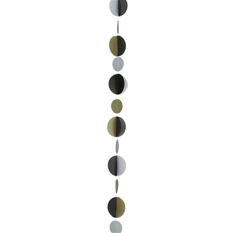 GOLD/SILVER/BLACK CIRCLES BALLOON TAILS