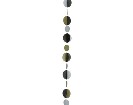 GOLD/SILVER/BLACK CIRCLES BALLOON TAILS