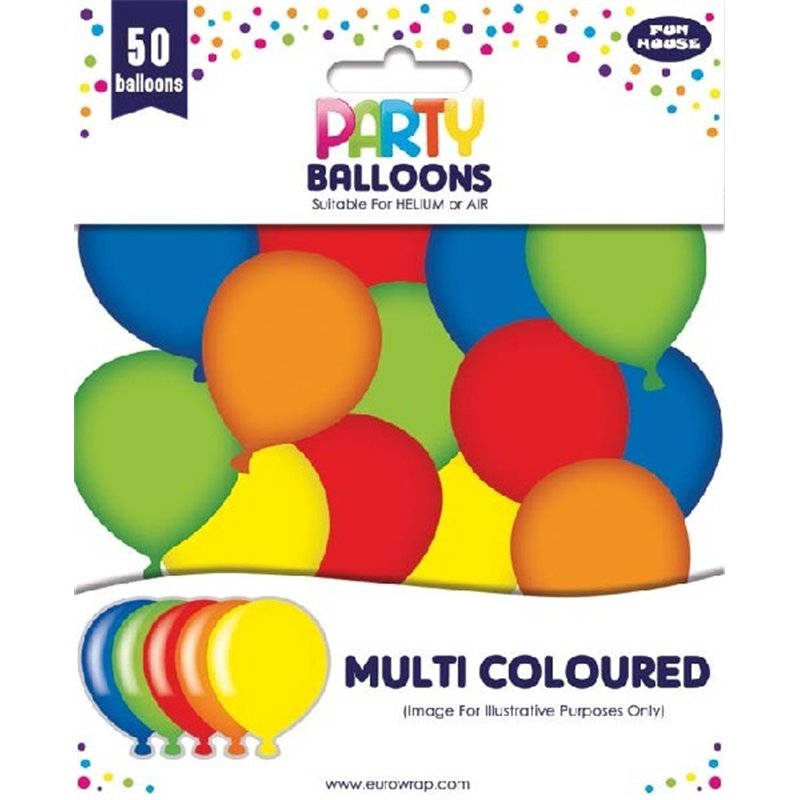(50) MULTI-COLOUR BALLOONS 6S