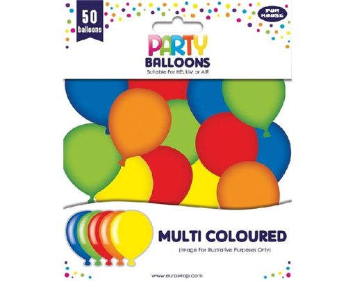(50) MULTI-COLOUR BALLOONS 6S