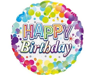 18IN COLOURFUL CONFETTI FOIL BALLOON