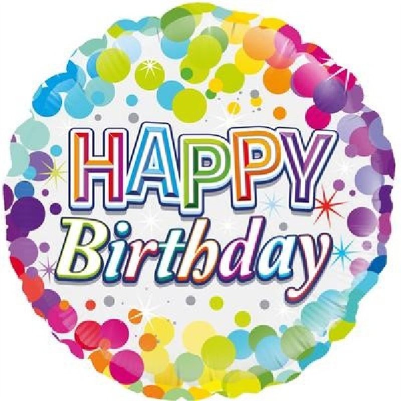 18IN COLOURFUL CONFETTI FOIL BALLOON