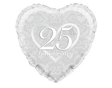 18IN 25TH ANNIVERSARY FILIGREE FOIL BALLOON