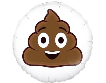 18IN SMILING POOP EMOJI FOIL BALLOON