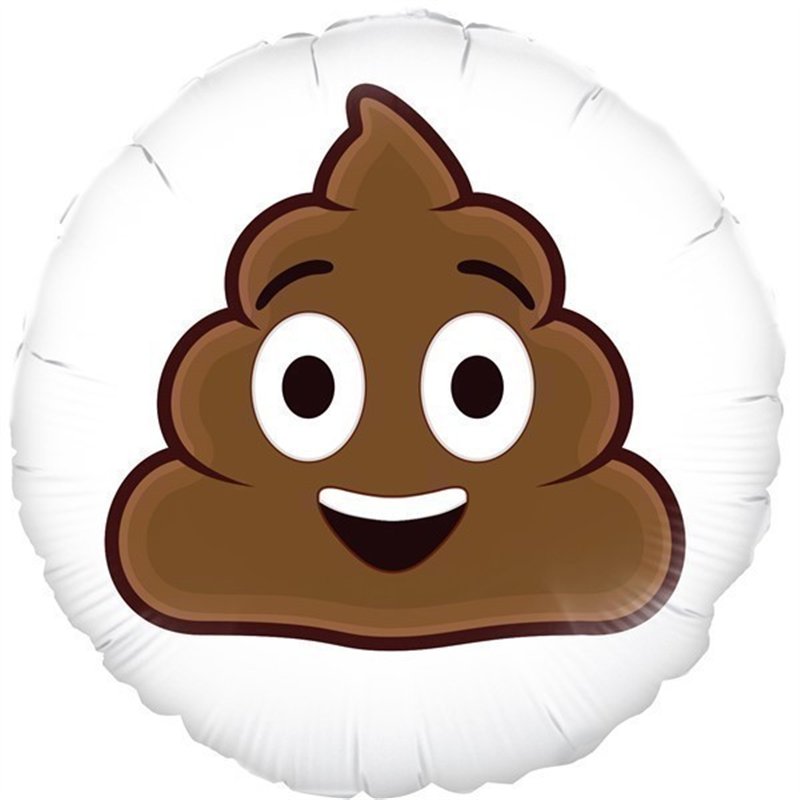 18IN SMILING POOP EMOJI FOIL BALLOON