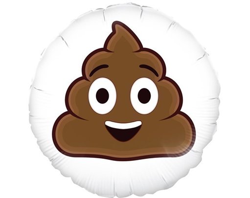 18IN SMILING POOP EMOJI FOIL BALLOON