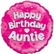 18IN AUNTIE PINK B/DAY HOLO FOIL