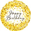 18IN GOLD SPARKLE B/DAY HOLO FOIL BALLOON