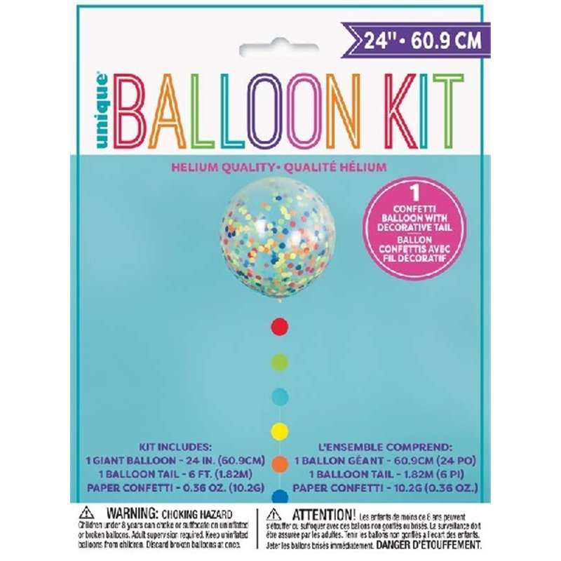 24IN CLEAR GIANT BALLOON WITH TASSEL