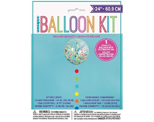 24IN CLEAR GIANT BALLOON WITH TASSEL