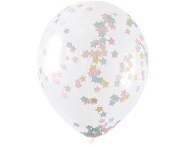 (5) 16IN ASST CONFETTI CLEAR BALLOON
