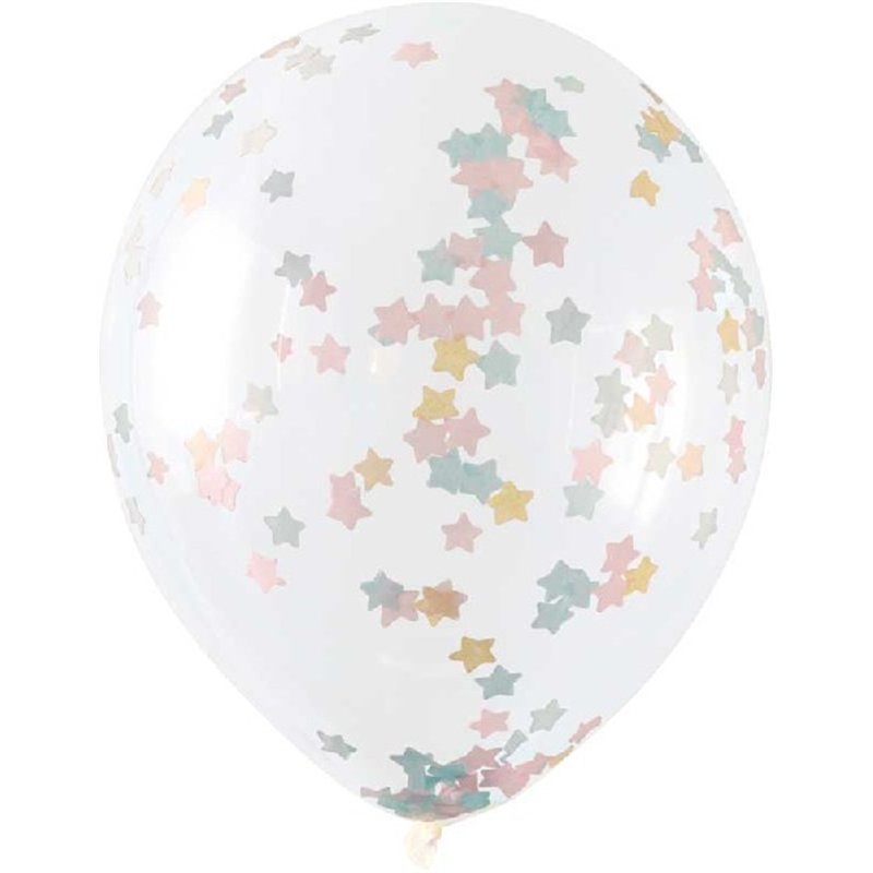 (5) 16IN ASST CONFETTI CLEAR BALLOON