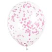 (6) 12IN HOT PINK CONFETTI CLEAR BALLOON