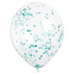 (6) 12IN TEAL CONFETTI CLEAR BALLOON