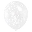 (6) 12IN WHITE CONFETTI CLEAR BALLOON