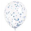 (6) 12IN ROYAL BLUE CONFETTI CLEAR BALLOON