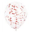 (6) 12IN RUBY RED CONFETTI CLEAR BALLOON