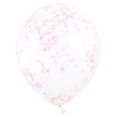 (6) 12IN PINK CONFETTI CLEAR BALLOON