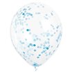 (6) 12IN POWDER BLUE CONFETTI CLEAR BALLOON