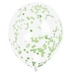 (6) 12IN LIME GREEN CONFETTI CLEAR BALLOON