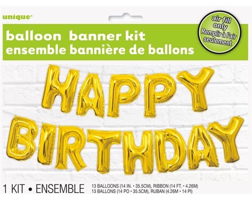 14IN GOLD HAPPY BIRTHDAY LETTER KIT