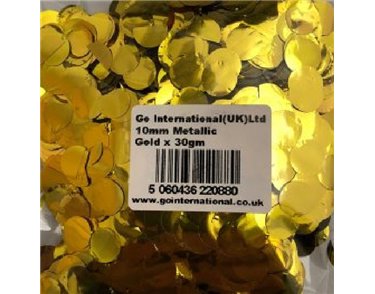 30GM 10MM GOLD METALLIC CONFETTI