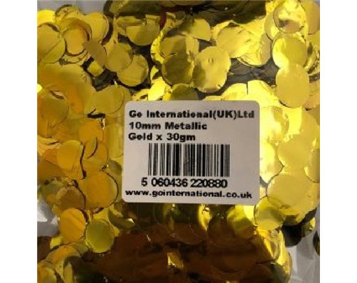 30GM 10MM GOLD METALLIC CONFETTI