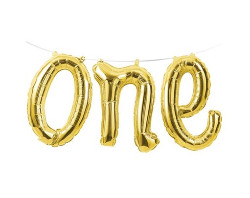30CMX1.5M GOLD ONE AIR FILL FOIL BALLOON
