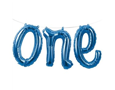30CMX1.5M BLUE ONE AIR FILL FOIL BALLOON