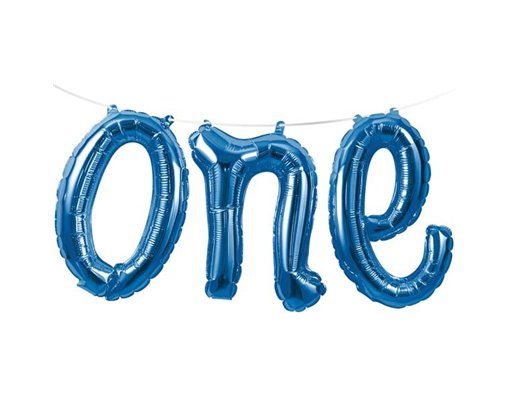 30CMX1.5M BLUE ONE AIR FILL FOIL BALLOON