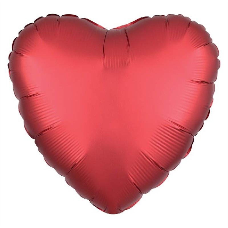 18IN SATIN LUXE SANGRIA HEART FOIL