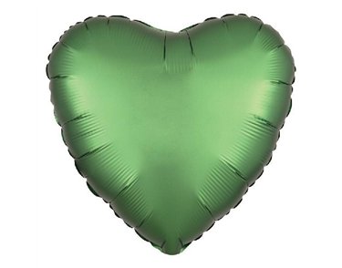 18IN SATIN LUXE EMERALD HEART FOIL
