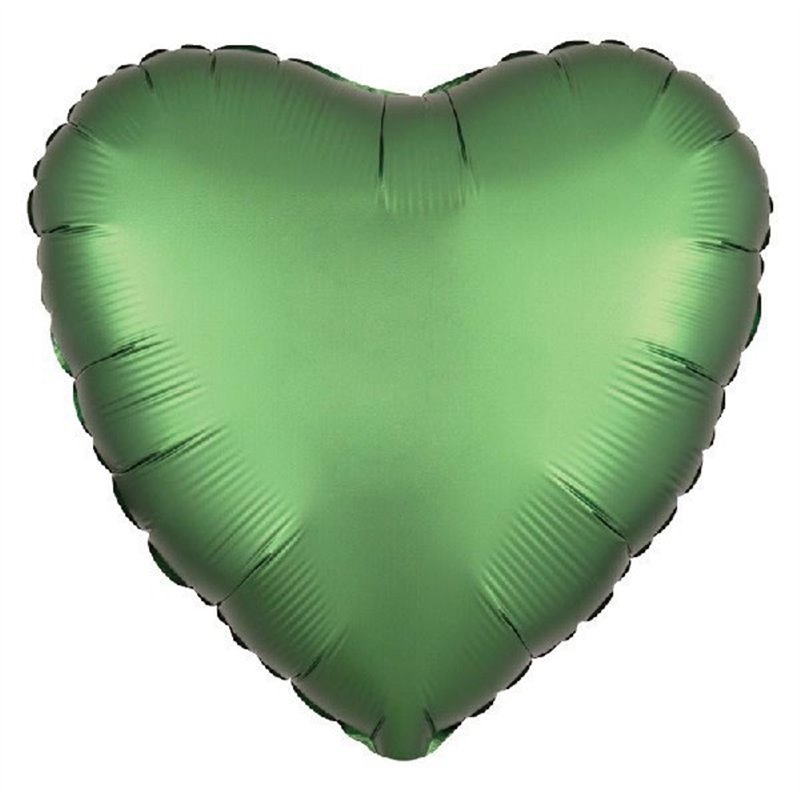 18IN SATIN LUXE EMERALD HEART FOIL