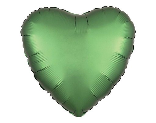 18IN SATIN LUXE EMERALD HEART FOIL
